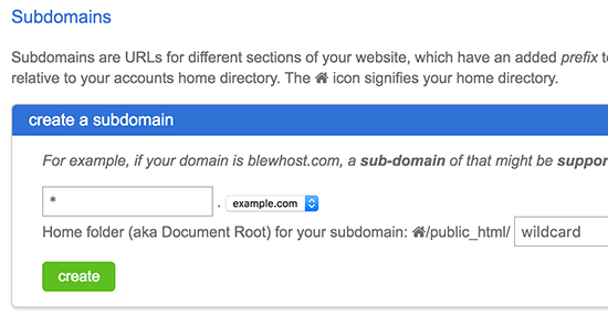 Menambahkan subdomain wildcard 