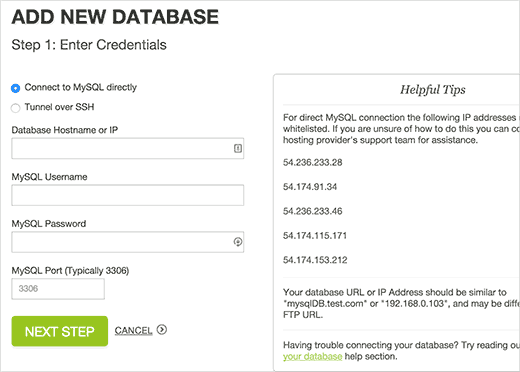 Tambahkan database 