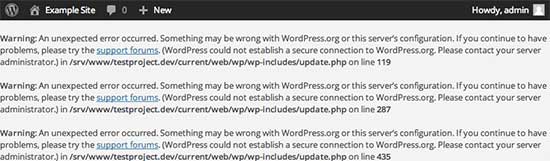 Kesalahan koneksi aman di WordPress 