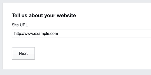 Tambahkan URL situs web Anda 