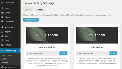 Galeri Envira Addons 