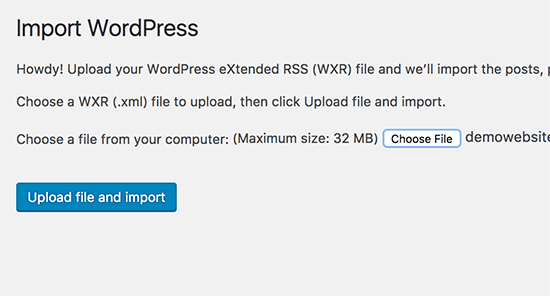 Mengimpor file XML WordPress 