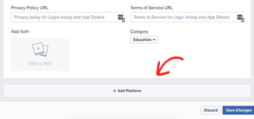 Tambahkan platform ke aplikasi Facebook Anda 