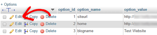 Edit situsurl di phpMyAdmin 