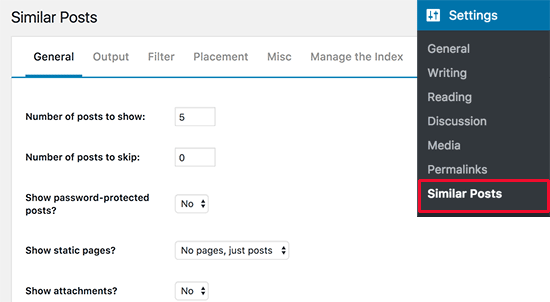 Similar posts pengaturan plugin 