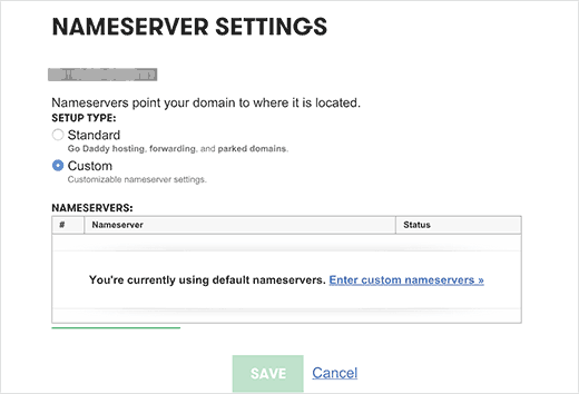 Menambahkan custom nameserver 