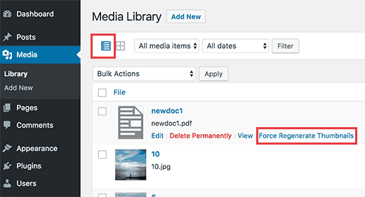 Membangkitkan thumbnail untuk satu file PDF di WordPress 