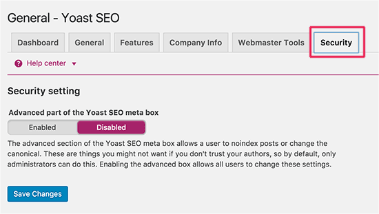 Yoast SEO - Keamanan 