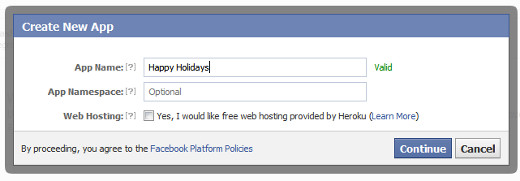 Beri nama ke aplikasi Facebook Anda 