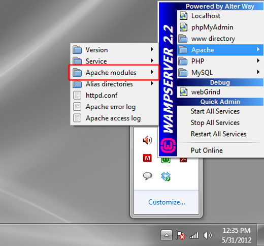 Modul Apache WAMP 