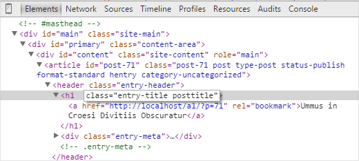 Mengedit kode HTML untuk memeriksa alat elemen 