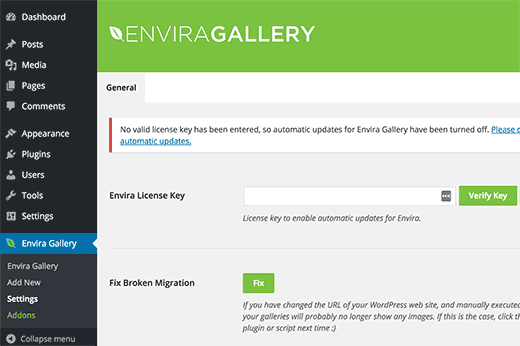 Kunci lisensi Envira Gallery 