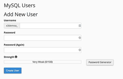 Menambahkan user MySQL yang baru 