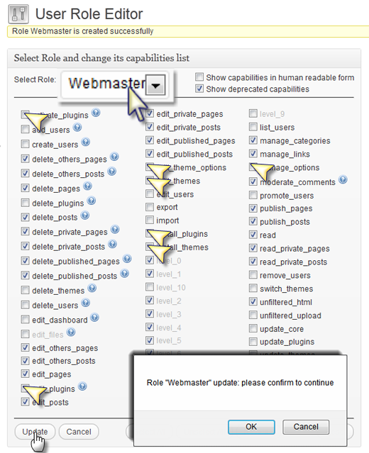 Update Peran di User Role Manager 