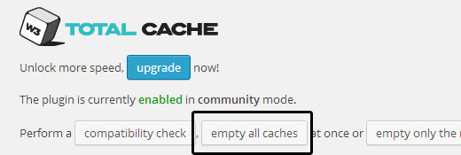 W3 Total Cache - Kosongkan Semua Cache 