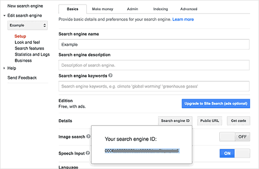 Salin ID mesin penelusuran ubahsuaian Google Anda 