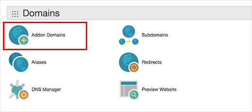 Addon domain di GoDaddy cPanel 