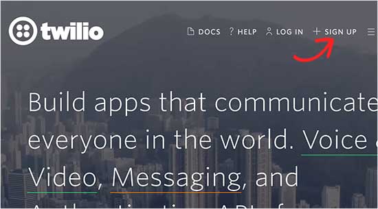 Twilio Signup 