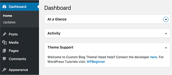 Custom dashboard widget di WordPress 