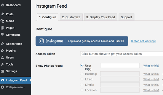 Dapatkan akses token dan user ID dari Instagram 