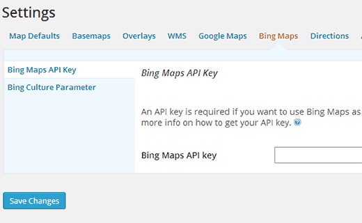 Tempel kunci API Bing Anda di sini 