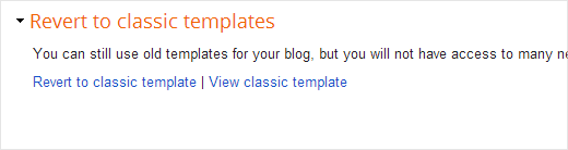 Kembalikan ke template klasik untuk blog Blogger Anda 