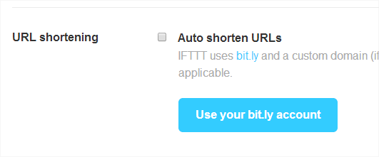 Nonaktifkan pemendek URL di IFTTT 