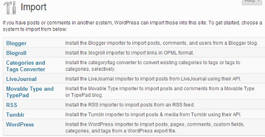 Alat Importir WordPress 