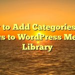 Cara Menambahkan Kategori dan Tag ke Perpustakaan Media WordPress