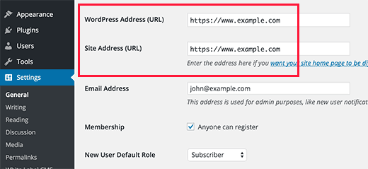 Menyiapkan WordPress untuk menggunakan HTTPS di URL untuk situs web baru 