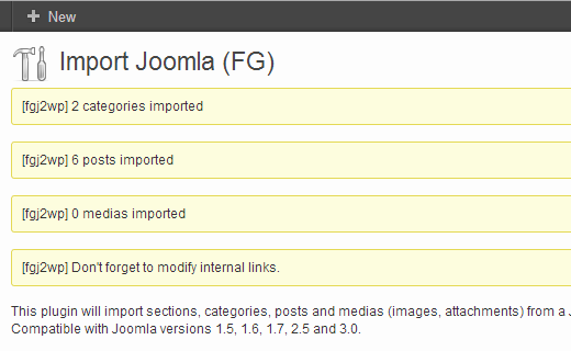 Berhasil mengimpor form konten Joomla ke WordPress 