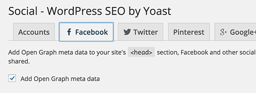 Aktifkan Facebook membuka data meta grafik di WordPress 