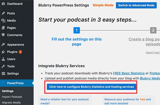 Setup Blubrry di plugin Powerpress 