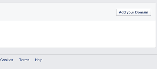 Menambahkan domain Anda ke Facebook Wawasan 
