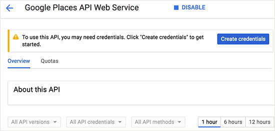 Dapatkan kredensial API 