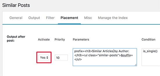 Aktifkan output 