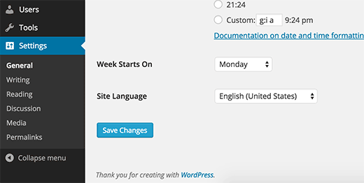Memasang dan mengubah bahasa di setting WordPress 