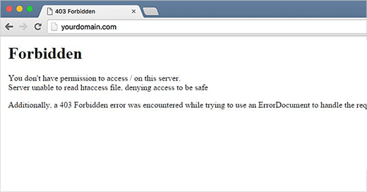 403 Kode status terlarang ditampilkan di situs WordPress 