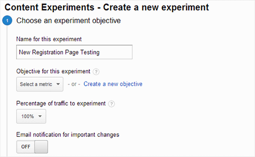 Menyiapkan percobaan pengujian atau eksperimen A / B di Google Analytics 