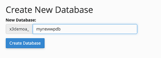 Membuat database MySQL baru 