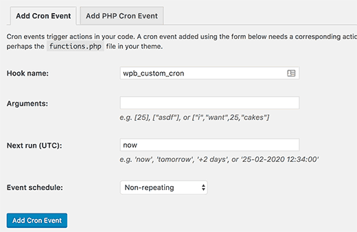Tambahkan acara cron kustom di WordPress 