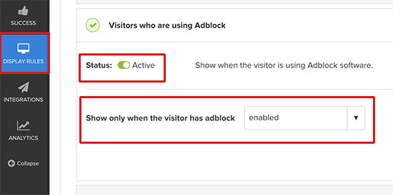 Targetkan pengguna AdBlock 