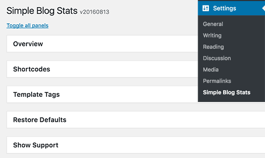 Wikipedia blog stats pengaturan halaman 