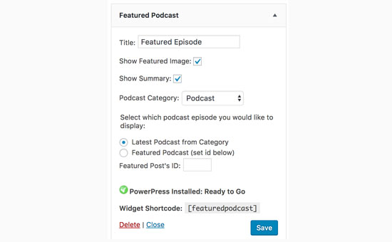 Widget podcast unggulan 