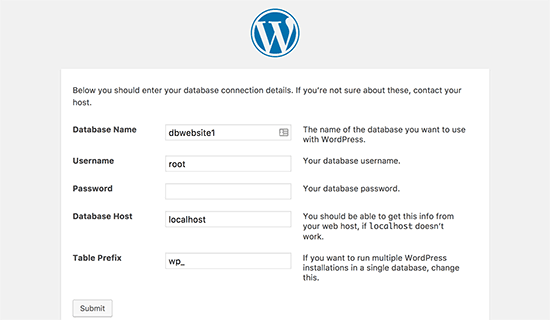 Hubungkan database WordPress Anda 