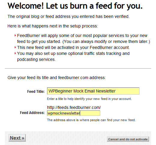 Bakar Feed Anda di FeedBurner 