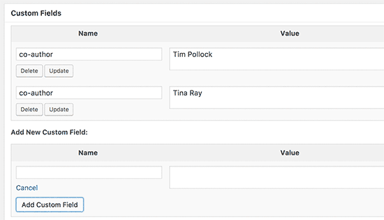 Menambahkan co-author sebagai custom field 