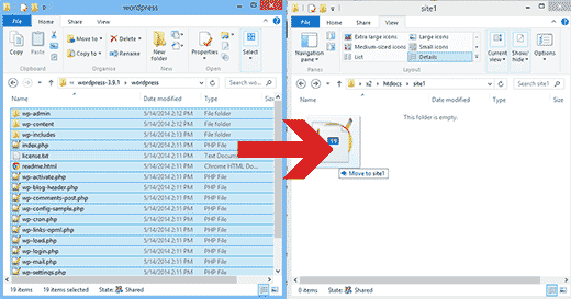 Copy paste file WordPress ke drive USB anda 