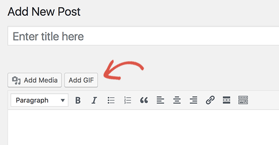 Tambahkan tombol GIF di editor posting WordPress 