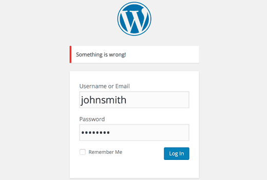 Tidak ada petunjuk login di WordPress 